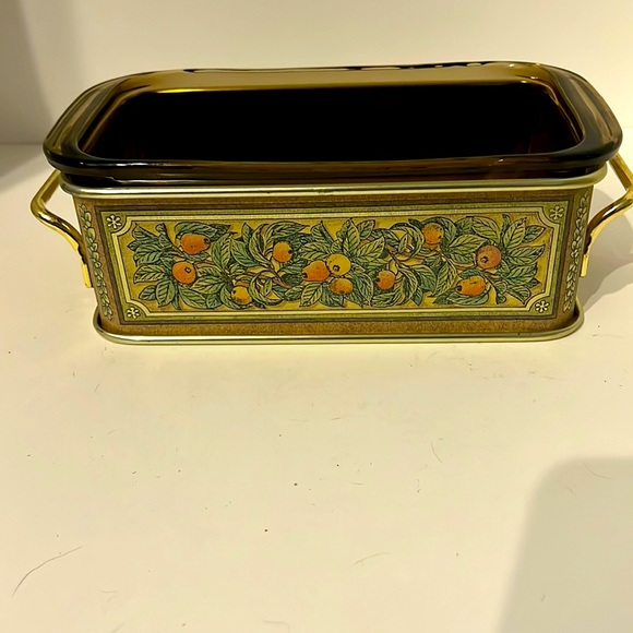 Pyrex Glass Baking Dish with Carrier #213 Smoke Glass - Picture 1 of 9